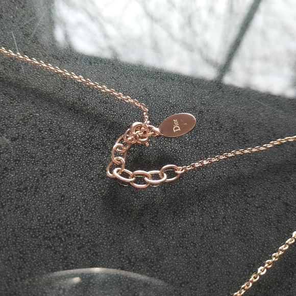 Authentic Christian Dior logo with pink spangle necklace - Picture 5 of 7